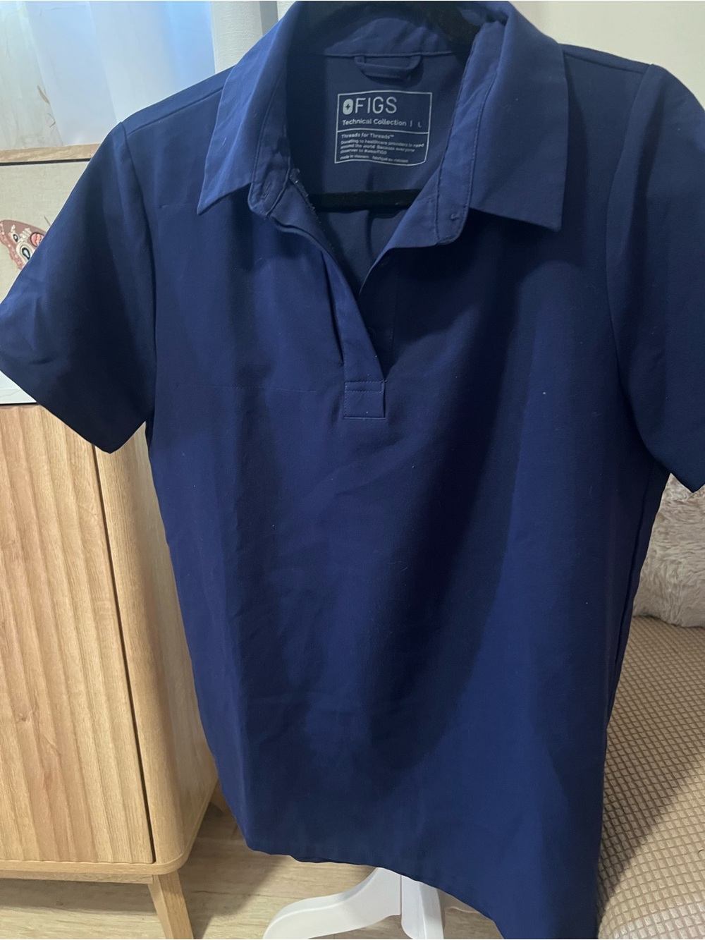 FIGS Women’s Navy Short-Sleeve Polo